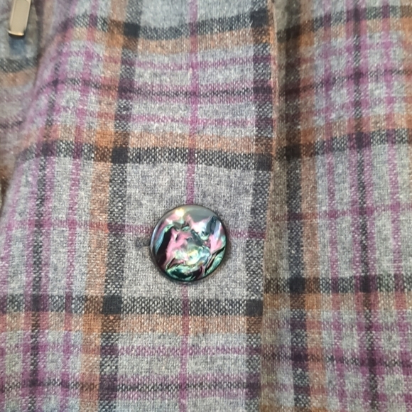 Click Coat Women's Large Plaid Wool Clueless Y2K Corpcore Belted - Picture 5 of 11